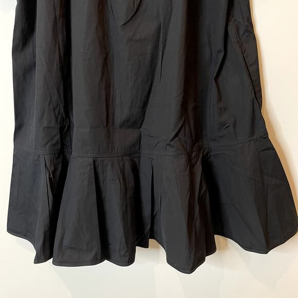 J.Crew Delilah Mini Dess Cotton Poplin Short Sleeves Vacation CJ494 Black FLAW L - Picture 13 of 16